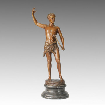 Sport-Statue Antike Bogenschütze Bronze-Skulptur, Kucheler TPE-022